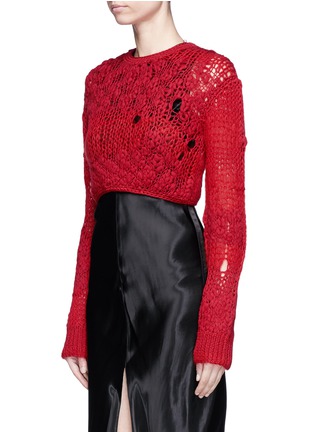 Front View - Click To Enlarge - HELMUT LANG - Mixed open knit cropped sweater