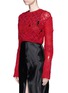 Front View - Click To Enlarge - HELMUT LANG - Mixed open knit cropped sweater