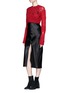 Figure View - Click To Enlarge - HELMUT LANG - Mixed open knit cropped sweater