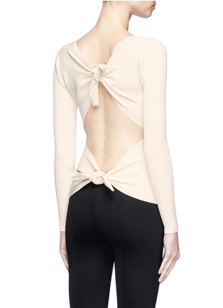 Back View - Click To Enlarge - HELMUT LANG - Tie open back technical rib jersey top