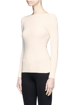 Front View - Click To Enlarge - HELMUT LANG - Tie open back technical rib jersey top