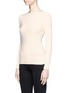 Front View - Click To Enlarge - HELMUT LANG - Tie open back technical rib jersey top