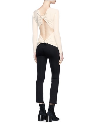 Figure View - Click To Enlarge - HELMUT LANG - Tie open back technical rib jersey top