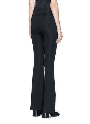Back View - Click To Enlarge - HELMUT LANG - Tie waist technical jersey flared leggings