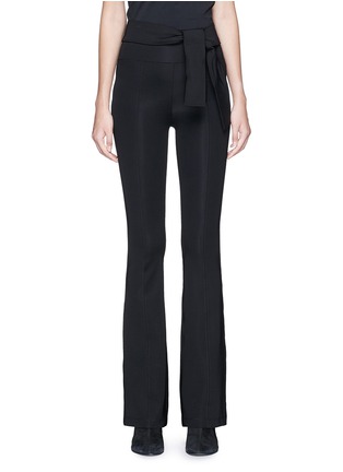 Main View - Click To Enlarge - HELMUT LANG - Tie waist technical jersey flared leggings
