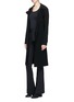 Figure View - Click To Enlarge - HELMUT LANG - Tie waist technical jersey flared leggings