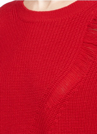 Detail View - Click To Enlarge - HELMUT LANG - Distressed wool-cashmere sweater