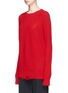 Front View - Click To Enlarge - HELMUT LANG - Distressed wool-cashmere sweater