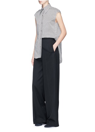 Figure View - Click To Enlarge - HELMUT LANG - Stripe Oxford sleeveless shirt