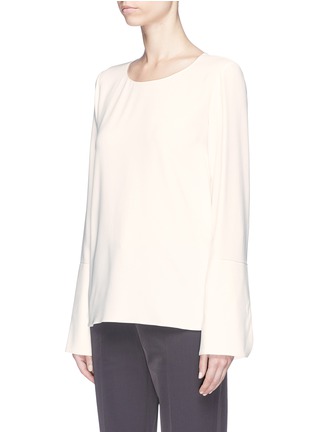Front View - Click To Enlarge - THE ROW - 'Ivy' oversized cuff long sleeve crepe top