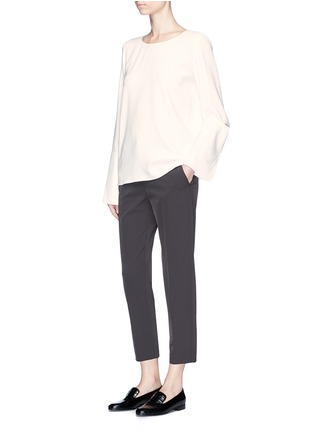 Figure View - Click To Enlarge - THE ROW - 'Ivy' oversized cuff long sleeve crepe top