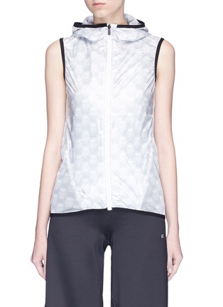 Main View - Click To Enlarge - CALVIN KLEIN PERFORMANCE - Illusion print mesh back sleeveless windbreaker jacket