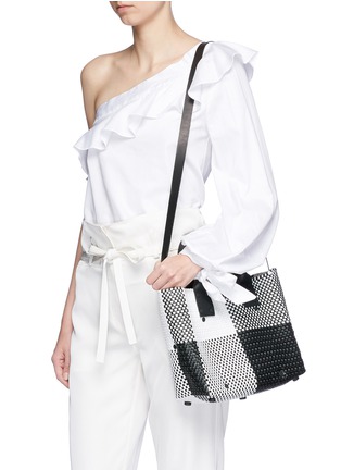 Front View - Click To Enlarge - TRUSS - Plaid PVC crossbody tote