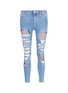 Main View - Click To Enlarge - TOPSHOP - 'MOTO' fishnet insert ankle grazer Jamie jeans