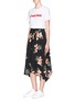 Figure View - Click To Enlarge - TOPSHOP - Floral print handkerchief hem midi skirt