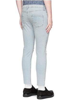 Back View - Click To Enlarge - TOPMAN - Distressed skinny fit jeans