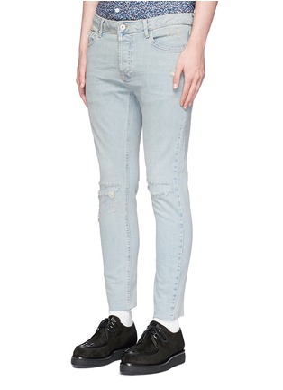 Front View - Click To Enlarge - TOPMAN - Distressed skinny fit jeans