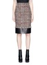 Main View - Click To Enlarge - ALEXANDER MCQUEEN - 'Wishing Tree' leather panel tweed pencil skirt