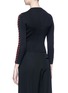 Back View - Click To Enlarge - ALEXANDER MCQUEEN - Leather whipstitch rib knit sweater