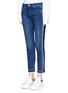 Front View - Click To Enlarge - ALEXANDER MCQUEEN - Reverse outseam letout cuff cropped skinny jeans