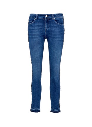 Main View - Click To Enlarge - ALEXANDER MCQUEEN - Reverse outseam letout cuff cropped skinny jeans