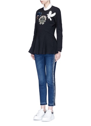 Figure View - Click To Enlarge - ALEXANDER MCQUEEN - Reverse outseam letout cuff cropped skinny jeans