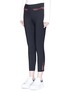Front View - Click To Enlarge - ALEXANDER MCQUEEN - Leather whipstitch wool-blend cropped suiting pants