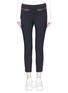 Main View - Click To Enlarge - ALEXANDER MCQUEEN - Leather whipstitch wool-blend cropped suiting pants