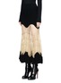 Front View - Click To Enlarge - ALEXANDER MCQUEEN - Metallic mesh panel rib knit maxi skirt