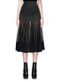Main View - Click To Enlarge - ALEXANDER MCQUEEN - Metallic piping silk knit pleated skirt