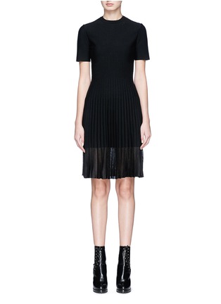 Main View - Click To Enlarge - ALEXANDER MCQUEEN - Pleated hem knit dress