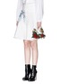 Front View - Click To Enlarge - ALEXANDER MCQUEEN - Cross stitch graphic denim skirt