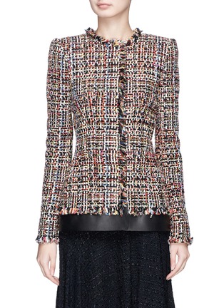 Main View - Click To Enlarge - ALEXANDER MCQUEEN - 'Wishing Tree' tweed fitted jacket