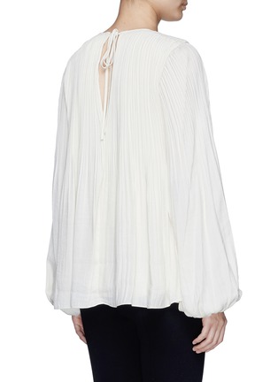 Back View - Click To Enlarge - ELIZABETH AND JAMES - 'Grove' bishop sleeve plissé pleated blouse