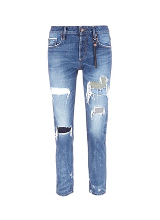 Main View - Click To Enlarge - 72877 - 'Savanna' distressed slim cut jeans