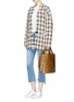 Figure View - Click To Enlarge - TRADEMARK - 'Estella Aubuck' croc embossed leather tote