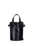 Main View - Click To Enlarge - TRADEMARK - 'Garden' croc embossed leather bucket bag