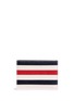 Main View - Click To Enlarge - THOM BROWNE  - Stripe pebble grain leather cardholder