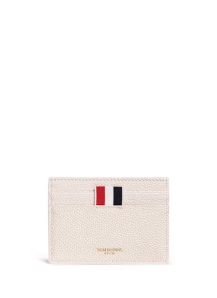 Figure View - Click To Enlarge - THOM BROWNE  - Stripe pebble grain leather cardholder