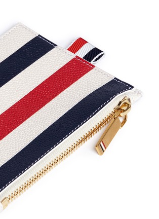 Detail View - Click To Enlarge - THOM BROWNE  - Stripe pebble grain small zip pouch