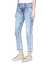 Front View - Click To Enlarge - 72877 - 'Savanna' rib knit cuff slim fit jeans