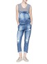 Figure View - Click To Enlarge - 72877 - 'Teracy' distressed washed overalls