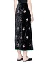 Back View - Click To Enlarge - MS MIN - Floral embroidered crushed velvet midi skirt
