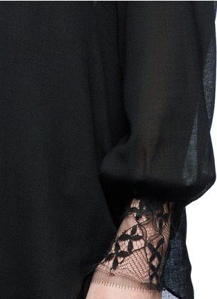 Detail View - Click To Enlarge - MS MIN - Floral lace cuff long sleeve blouse