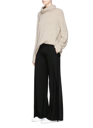 Figure View - Click To Enlarge - MS MIN - Wrap effect wide leg suiting pants