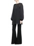 Figure View - Click To Enlarge - MS MIN - High waist satin flared pants
