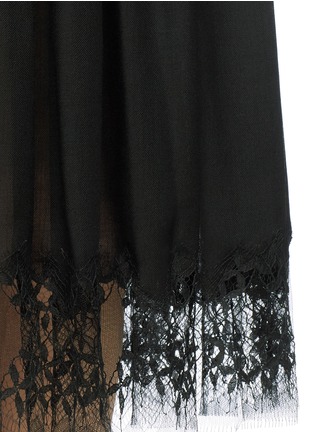 Detail View - Click To Enlarge - MS MIN - Floral lace hem wool blend skirt