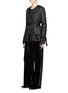 Figure View - Click To Enlarge - MS MIN - Belted double layer silk satin jacket