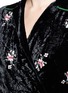 Detail View - Click To Enlarge - MS MIN - Floral embroidered crushed velvet wrap top