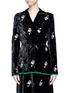 Main View - Click To Enlarge - MS MIN - Floral embroidered crushed velvet wrap top